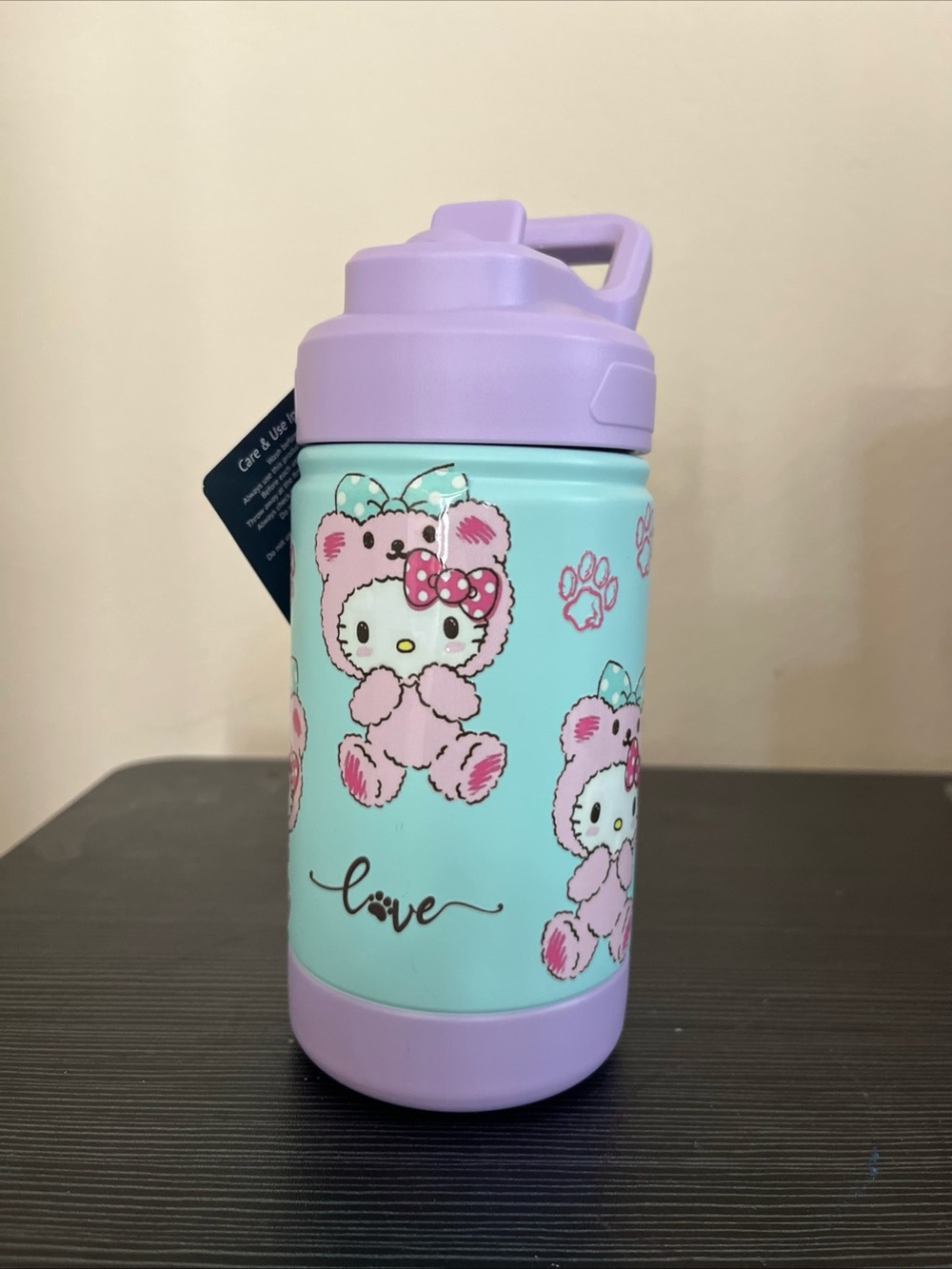 Hello Kitty Pink Kids Water Bottle with Handle
